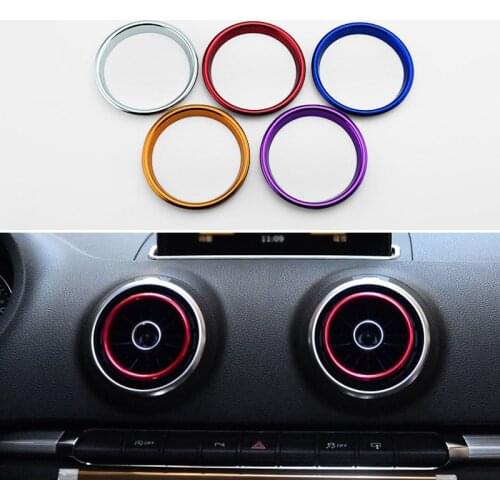 Car Styling Front Vent Air Panel Outlet Dashboard Stickers Covers Decoration Trim Frame for Audi A3/8V S3 Q2 Auto Accessories