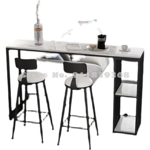 Nordic Wall Marble Bar Table Family Long Table Modern Simple Living Room Partition Cabinet Small High Foot Table