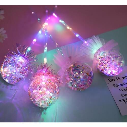 Light-up Magic Ball Wand Glow Stick Witch Wizard LED Magic Wands Rave Toy For Birthdays Princess Costume Halloween Decor SN2257
