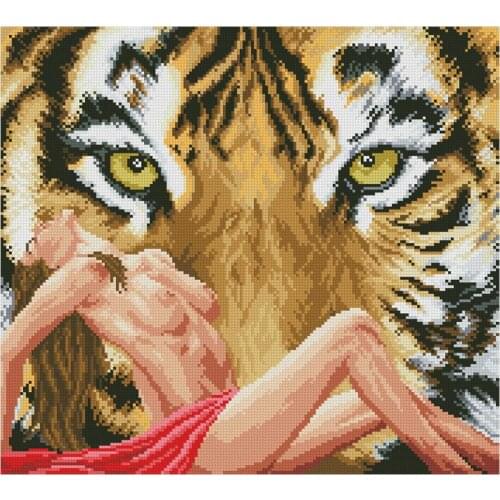 Animal Tiger Diamond Painting Round Full Drill Nouveaute DIY Mosaic Embroidery 5D Cross Stitch Home Decor Gifts