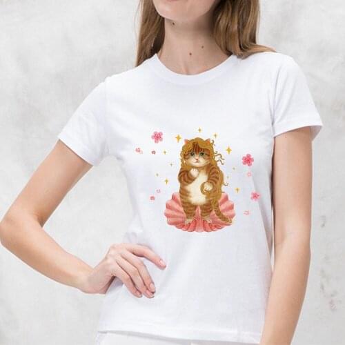 Ulzzang Korea Cat Loves Animal Dog Print Cute Summer Short Sleeve Tops Tees Casual Loose Big Size Fun Spoof Couple T-shirt