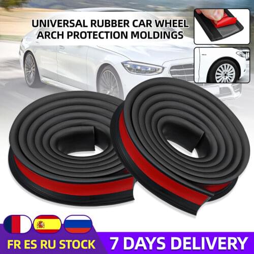 Universal Pair Rubber Car Mudguard Trim Wheel Arch Protection Moldings for most cars trucks SUVs Car Styling Moulding 1.5Mx3.8CM