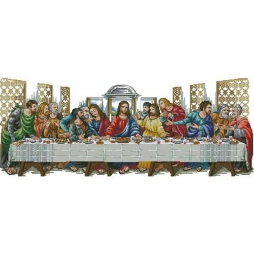 Top Quality Religion Religious Cross Stitch Kit The Last Supper Dinner Judas Priest and His Disciples