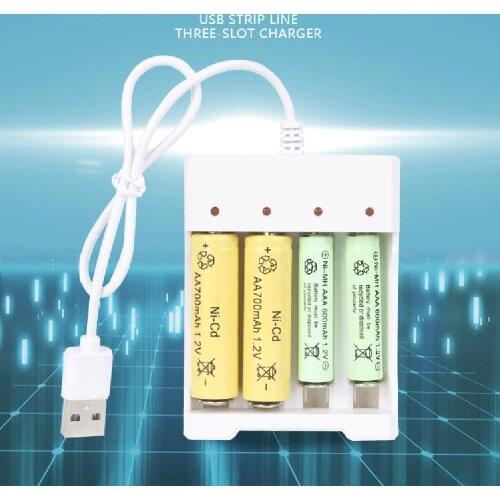 USB 2/3/4 Slots Fast Charging Battery Charger Short Circuit Protection AAA AA Rechargeable Battery Station High Quality