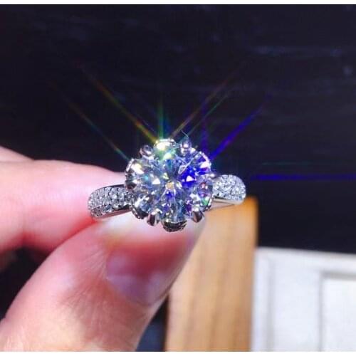 S925 Sterling Silver 3ct Moissanite Diamond Ring D Color VVS Passed Diamond Test Perfect Cut Women Got Engaged Luxury Jewelry
