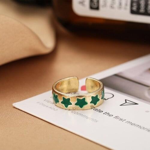 Geometric Candy Color Love Heart Peach Finger Rings for Women Gothic Index Thick Opening Rings Aesthatic Party Jewelry Gift