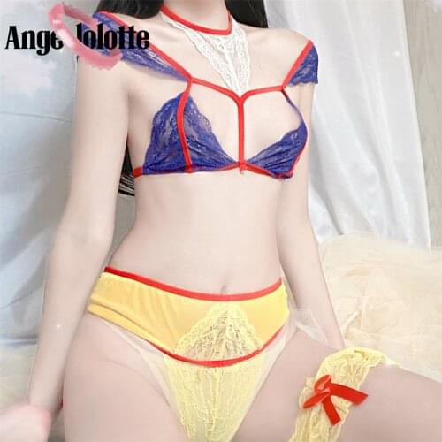 Women Sexy Lace Lingerie Cute Princess Transparent Erotic Underwear Cosplay Costumes Hollow Out Porno Babydoll Kawaii Nightgown