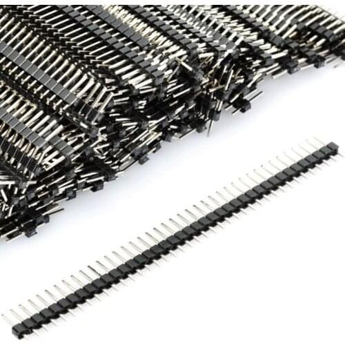 10pcs 40Pin 1x40P Single Row Male 2.54 Breakable Pin Header Connector Strip for Arduino Black