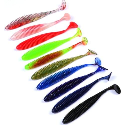 10Pcs/lot 8.5cm 2.4g Wobbler Jig Head Soft Fishing Lure Shad Worm Silicone Bait Fish Crankbait Ocean Rock Fishing Tackle