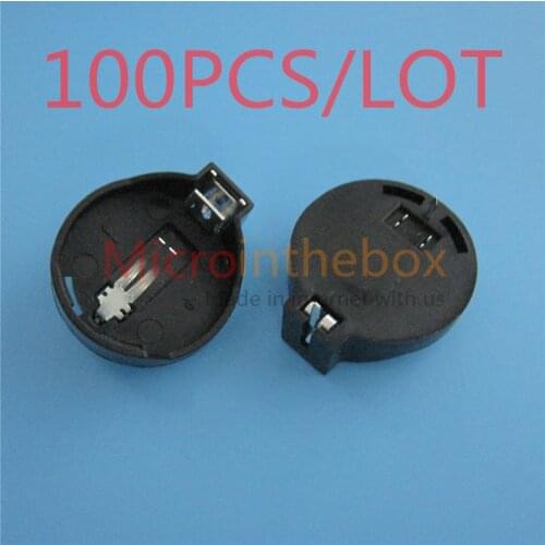 100PCS/LOT Battery holder CR2032 DIP 2Pin Battery Connector for computer main board CMOS BIOS repair battery box Arduino DIY