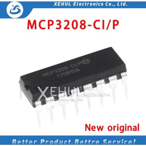 20PCS /50PCS /100PCS Free shipping MCP3208-CI/P MCP3208 DIP-16 New original IC In stock