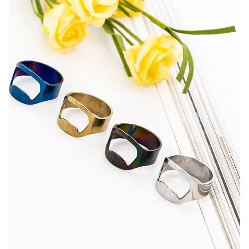 200PCS Creative Versatile Stainless Steel Metal Finger Ring Ring-Shape Beer Bottle Opener Bar Tools F20174049
