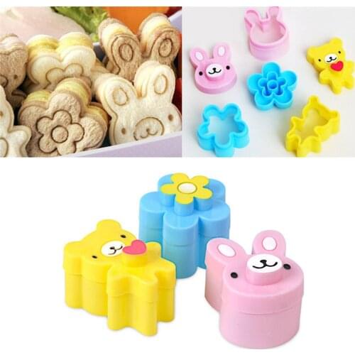 3PCS/set Japanese Style Bread Cheese Meat Food Cutter Mold Sandwish Form Maker For Lunch Box