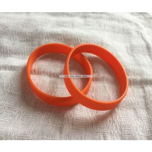 5pcs/lot Orange Solid Silicone Promotion Fashion Wristband Cheap Hand Bracelet Gift Free shipping