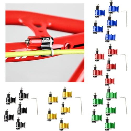 5pcs Aluminum Alloy Bike Cable Clips Brake Cable Housing Clip Bicycle Cable Hose Guide Clamps for Brake Derailleur Cables
