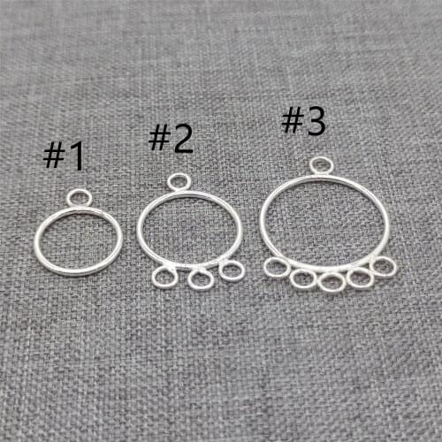 8prs of 925 Sterling Silver Round Drops w/ Closed Jump Ring Earring Connectors
