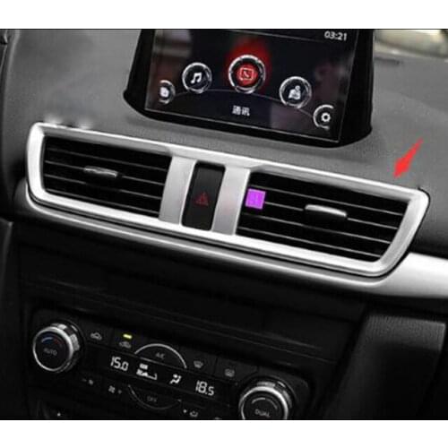 ABS Plastic For Mazda 3 Axela 2017 2018 Accessories Car middle air outlet Decoration frame Cover Trim Car Styling