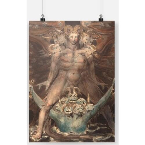 The Great Red Dragon and the Beast from the Sea Canvas poster Painting wall Art decor Living room Bedroom Decoration Prints