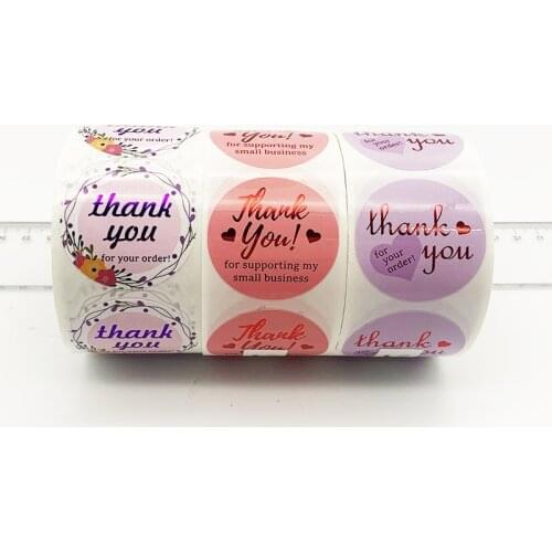 Large Size 1.5inch/38mm Beautiful Thank You for Your Order Stickers Small Business Shopping Packaging Envelope Decoration Labels