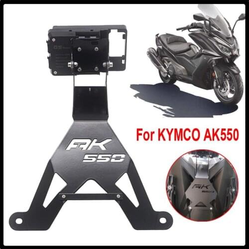 For KYMCO AK550 ak550 AK 550 KYMCO Windshield Mount Navigation Bracket GPS Smartphone Holder USB charging Motorcycle