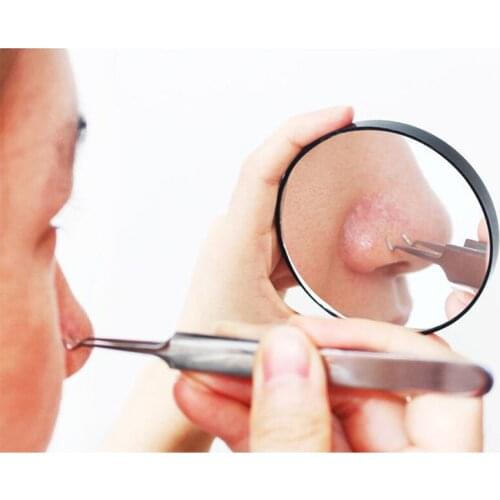 Portable Vanity Mini Pocket Round Magnifying Makeup Mirror 5X 10X 15X With Two Suction Cups Compact Cosmetic Mirror Tool