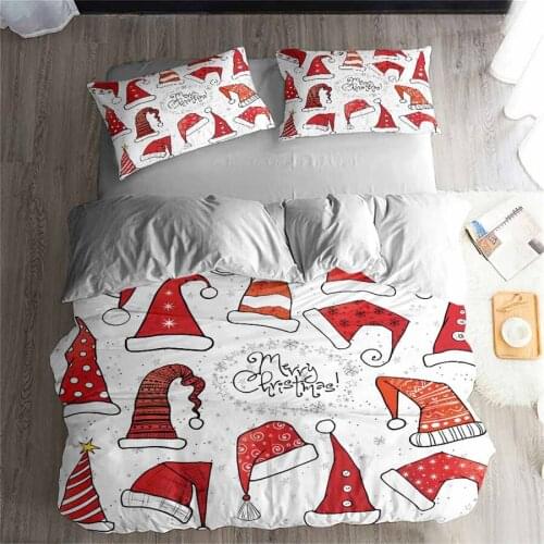 HELENGILI 3D Bedding Set Christmas Print Duvet Cover Set Bedclothes with Pillowcase Bed Set Home Textiles #YC-233