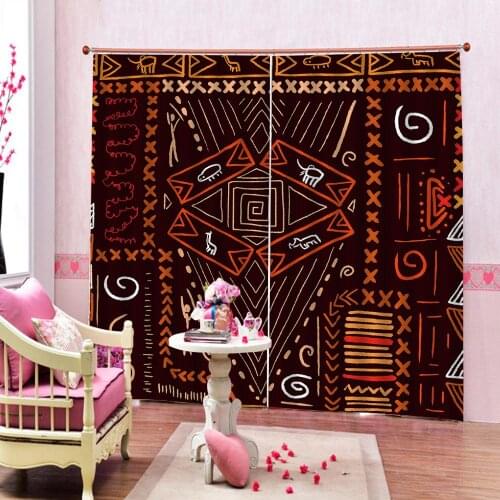 Brown curtains 3D Blackout Curtains For Living room Bedding room Drapes Cotinas para sala