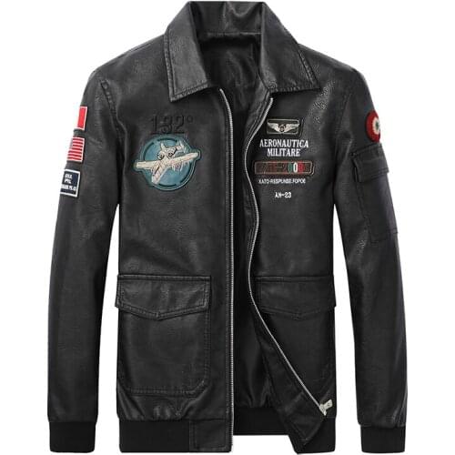 PU Leather Jacket Men Korean Style Embroidery Moto Leather Jacket Men Brand New Zipper Jacket Male Fashion Clothing High Quality