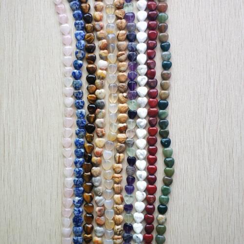 Fashion good quality natural stone heart shape beads 10mm for jewelry Accessories making wholesale 78pcs/lot free shipping