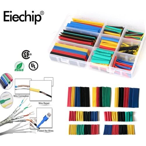Heat Shrink Tubing Wire Cable Shrink Assortment Kit,DIY Electrical Connection Sleeving Tube Insulation Waterproof Shrinkage 2:1