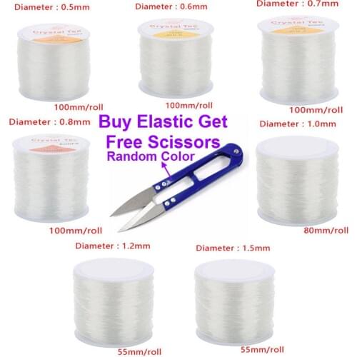 Xinyao 100 meters 0.5/1.5mm Round Elastic Line Transparent Crystal Elastic Beading Cord String Thread Rope Diy Findings