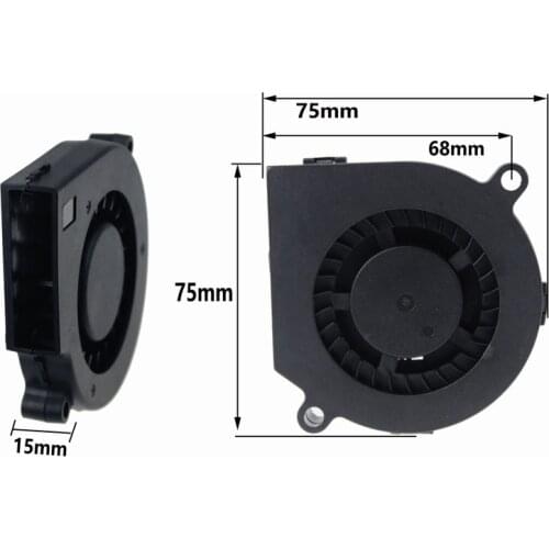 Gdstime 5 Pieces DC 12V 3Pin 75mm 75x75x15mm 7515 Brushless Turbo Centrifugal Cooling Cooler Blower Fan 7cm