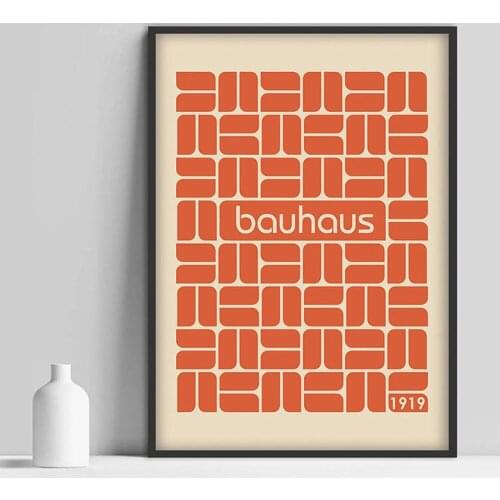 Posters and Prints Bauhaus 1919 Exhibition Herbert Bayer Walter Gropius Baus Wall Art Picture Canvas Painting for Room Decor