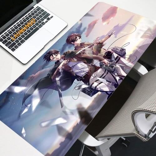 Hot Mause Pad Gamer Desk Gaming Keyboard Mouse Carpet Mousepad Anime Rug Keyboards Accessories Big Mousepepad Attack on Titan