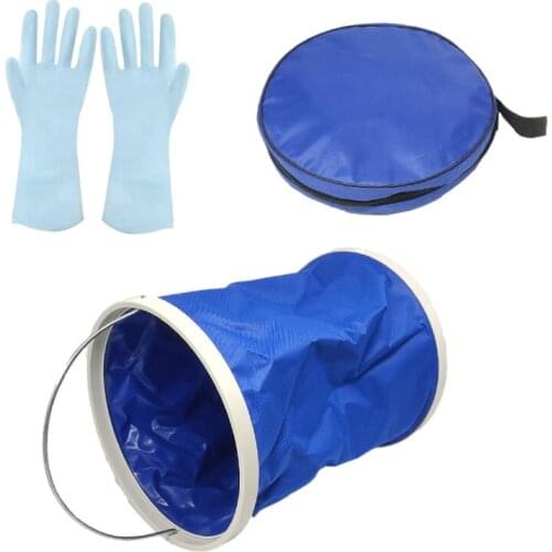 Foldable Collapsible Bucket Washbasin Outdoor Camping Water Wash Storage Bag