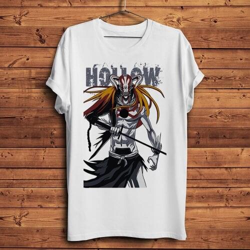 Kurosaki ichigo Bleach funny anime tshirt Men summer new White Casual short sleeve T Shirt Unisex otaku streetwear tee
