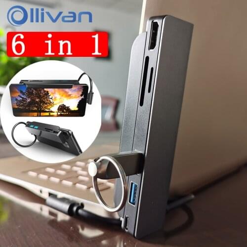 USB C Hub Type-c 6 in 1 Docking Station Adapter Cable For Apple Macbook Pro Notebook Laptop Converter PD Adapter Dock For Huawei