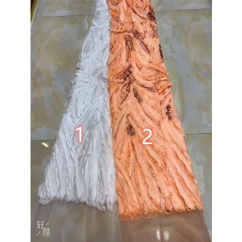 High Quality sequins lace fabric french Tulle Lace Net Fabric 4JRB-20.5305 for Nigerian party dress
