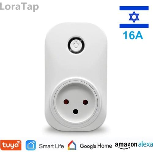 Wifi Socket Israel Type 16A 3500W Plug App Remot Control Lamps or Devices and Timer Voice Control with Google Home Alexa Echo