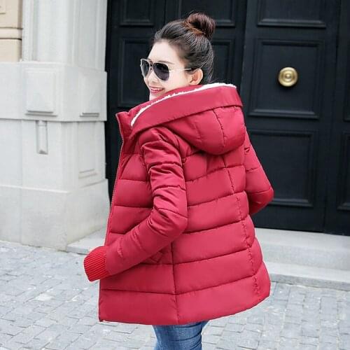 Winter Female Jacket Warm Wool hat With pocket Parka Women Winter Coats fashion Long glove Winter Jacket for Women 2021 New