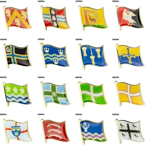 Flag Laple Pin Badge Brooch ANGLESEY BEDFORDSHIRE BERKSHIRE BUCKINGHAMSHIRE CAITHNESS CAMBRIDGESHIRE CHESHIRE