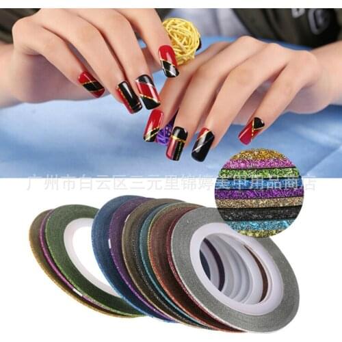 1mm 12 Color Nail Striping Line Tape Nail Polish Candy Nude Color Translucent Nail Polish Environmental Protection Lasting Unpee