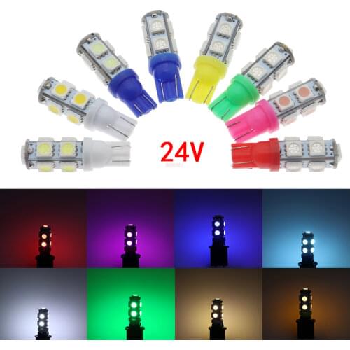 24vAuto Car Led W5W T10 9SMD 5050 LED Auto Car mobile Tail Turn Signal Side Marker Light-emitting Diode Lamp Bulb 194 168 10pcs