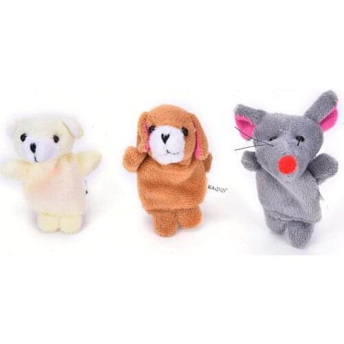 10 Pcs Cute Cartoon Animal Finger Puppet Biological Animal Finger Puppet Plush Toys For Childrens Favor Doll