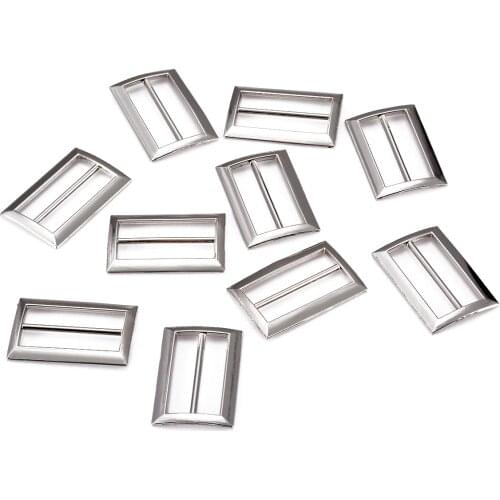 10pcs/set Metal Tri-glide Backpack Straps Adjust Buckles 25mm Webbing Slider Silver Apparel Sewing & Fabric Accessories
