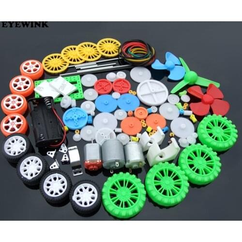 New 112pcs Plastic Gear Gearbox Electronics DIY Toy Car Boat RC Aircraft Robot Repair Assembly Kit School Scientific Child Gift