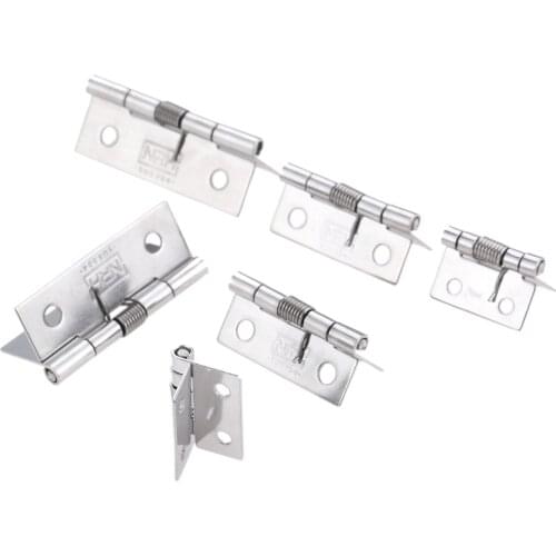 2Pc 25/38/50mm Automatic Jewelry Boxes Spring Hinge Self Closing Stainless Steel Spring Door Hinge for Cabinet Cupboard Wardrobe