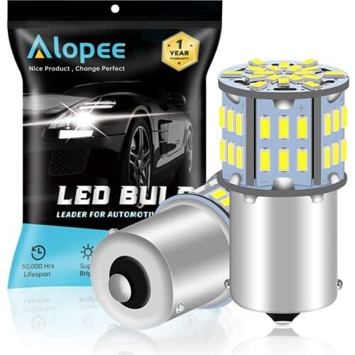 2-Pack Super Bright 1156 BA15S 7506 1141 1003 1073 54 SMD LED Light Car Interior RV Camper Light Tail Brake Bulb White 10-30V-DC