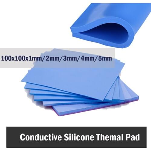 5Pcs 100x100mmThermal Pad 1mm 2mm 3mm 4mm 5mm CPU Heatsink Pad Cooling Conductive Silicone Thermal Pad