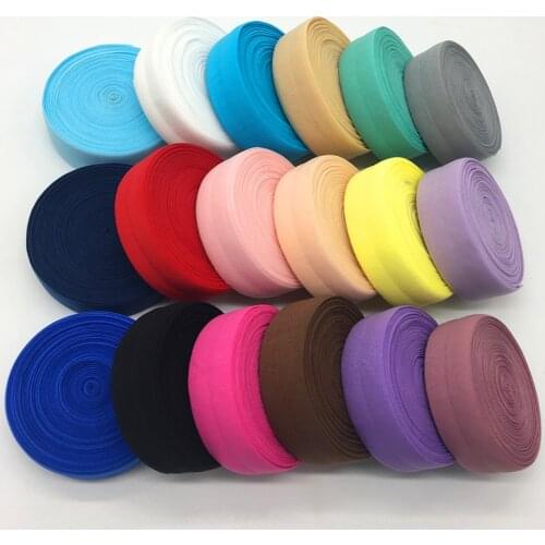 5Yards/lot 1" (25mm)Elastic Ribbon Fold Over Elastic Spandex Satin Band Ties Hair Accessories Lace Trim